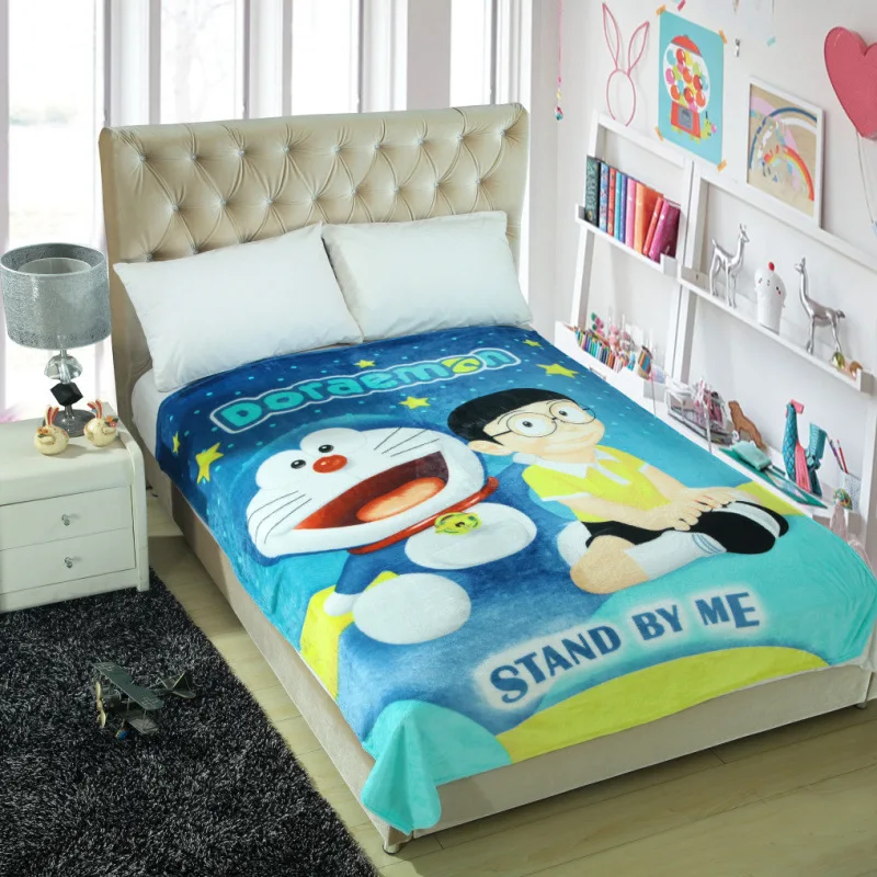 Doraemon Living Room Couch Chair Throw Blanket Fleece Cartoon Printing 56 x 40 Kids Super Plush Soft Warm for Napping 